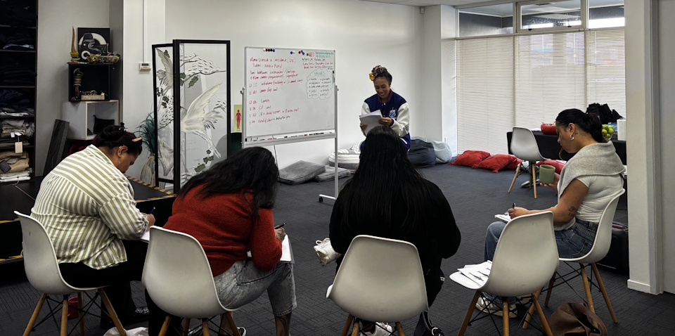 Nora Swann taking wellbeing session with students Nora Swann taking wellbeing session with students
